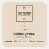 Étiquette de bougie d'apothecaire classique minima (Devant)