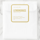 Étiquette de bougie de bordure en or moderne (Sac)