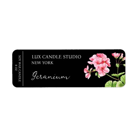 Étiquette de bougie de géranium (Devant)