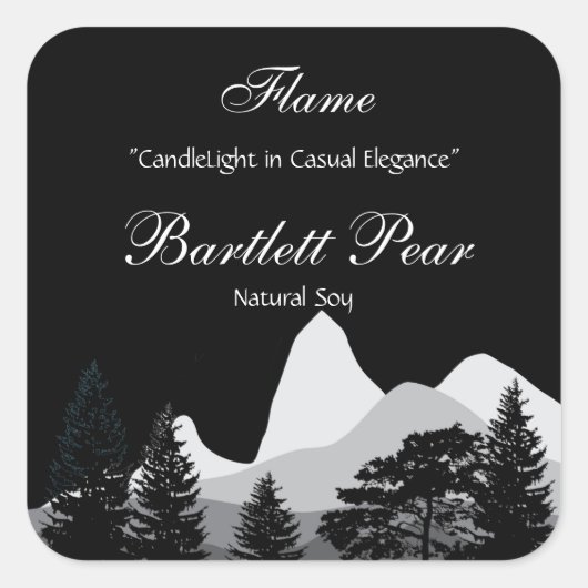 Étiquette de bougie de la forêt de pins (Devant)