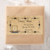 Étiquette de bougie de la frontière étoilée (En situation)