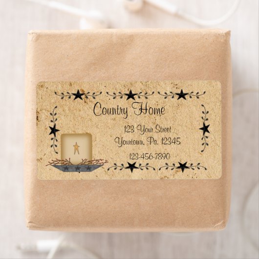 Étiquette de bougie de la frontière étoilée (En situation)