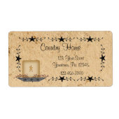 Étiquette de bougie de la frontière étoilée (Devant)