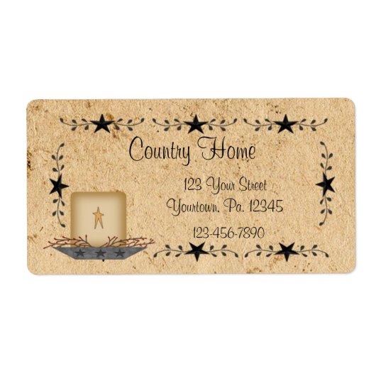 Étiquette de bougie de la frontière étoilée (Devant)