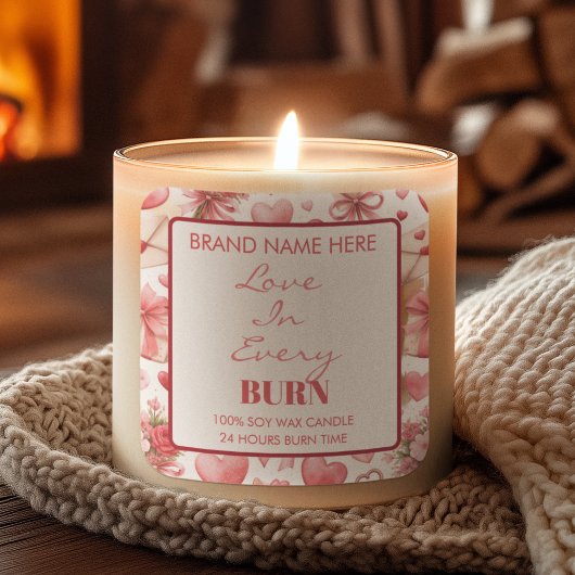 Étiquette de bougie de la Saint-Valentin "Amour da