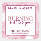 Étiquette de bougie de la Saint-Valentin "Brûlant (Devant)