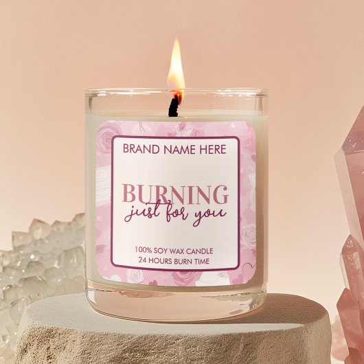 Étiquette de bougie de la Saint-Valentin "Brûlant