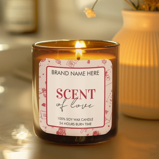 Étiquette de bougie de la Saint-Valentin "Parfum d