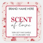 Étiquette de bougie de la Saint-Valentin "Parfum d (Devant)