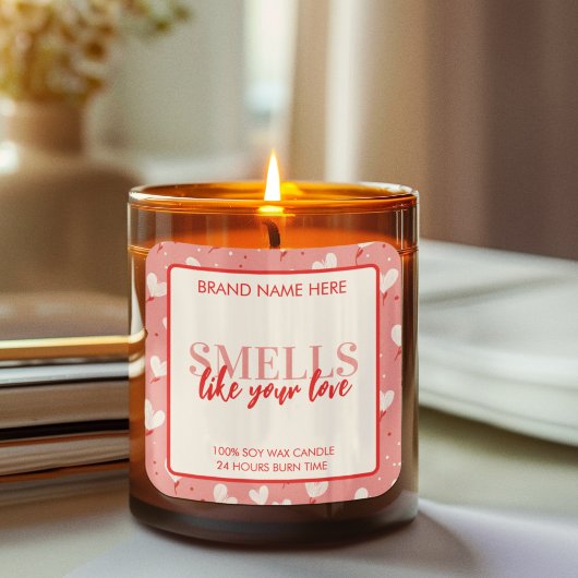 Étiquette de bougie de la Saint-Valentin « Sent co