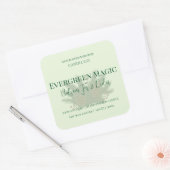 Étiquette de bougie de Noël Evergreen Magic | Pers (Enveloppe)