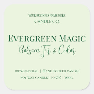 Étiquette de bougie de Noël Evergreen Magic   Sur 