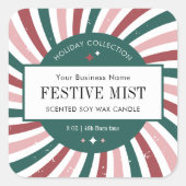 Étiquette de bougie de Noël rétro Emballage de fêt (Devant)