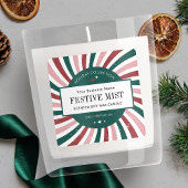 Étiquette de bougie de Noël rétro Emballage de vac