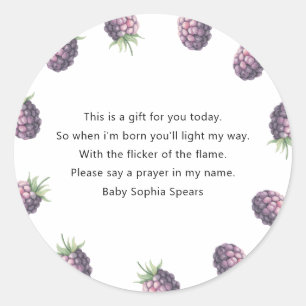 Étiquette de bougie de prière pour baby shower de