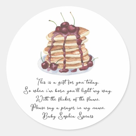 Étiquette de bougie de prière pour crêpes Cerise D (Devant)