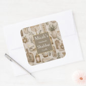 Étiquette de bougie de Shabbat, art rustique esthé (Enveloppe)