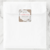 Étiquette de bougie de soja floral Kraft blanc (Sac)