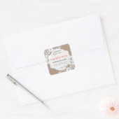 Étiquette de bougie de soja floral Kraft blanc (Enveloppe)
