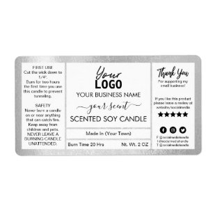 Étiquette de bougie de soja parfumé à l'encre d'ar
