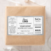 Étiquette de bougie de soja parfumé en argent chat (En situation)