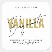 étiquette de bougie de typographie de script blanc (Devant)