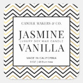 Étiquette de bougie de vacances d'hiver noir et or (Devant)