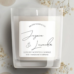 Étiquette de Bougie d'Emballage Noir et Blanc Mode