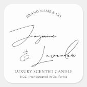 Étiquette de bougie d'emballage noir et blanc mode (Devant)