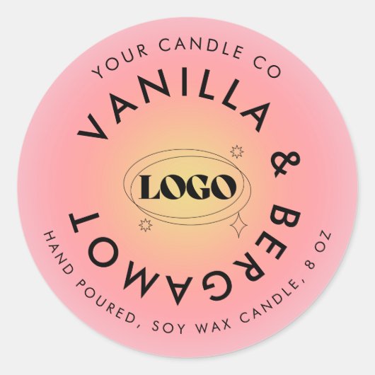 Étiquette de bougie du logo Pastel moderne (Devant)