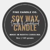 Étiquette de bougie Élégant minimaliste moderne No (Devant)