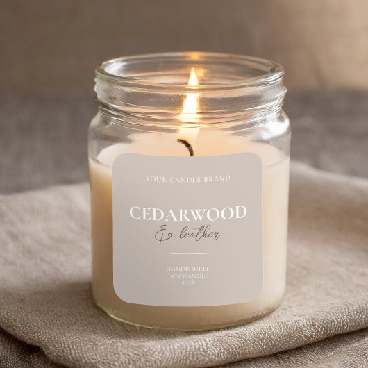 Étiquette de bougie élégante minimaliste moderne