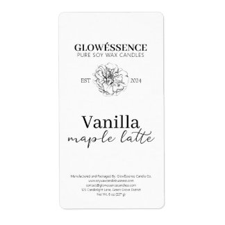 Étiquette de bougie en cire de soja vanille Nourri