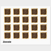 Étiquette de bougie en feuille dorée et marron (Feuille)