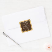 Étiquette de bougie en feuille dorée et marron (Enveloppe)