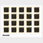 Étiquette de bougie en feuille dorée et noire (Feuille)