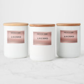 Étiquette de bougie en or rose, Sticker à bougies, (Bouteilles)