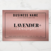 Étiquette de bougie en or rose, Sticker à bougies, (Étiquettes simples)