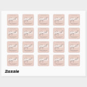 Étiquette de bougie en typographie script rose mod (Feuille)