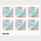 Étiquette de bougie étiquette de  de pot turquoise (Feuille)