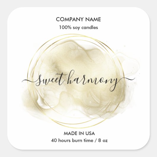 Étiquette de bougie étiquette de  de pot turquoise (Devant)