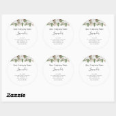 Étiquette de bougie florale blanche (Feuille)
