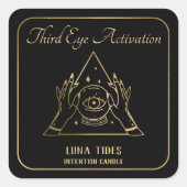 Étiquette de bougie Gold & Black Third Eye (Devant)