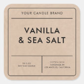 Étiquette de bougie Kraft moderne (Devant)