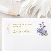 Étiquette de bougie Lavender (En situation)