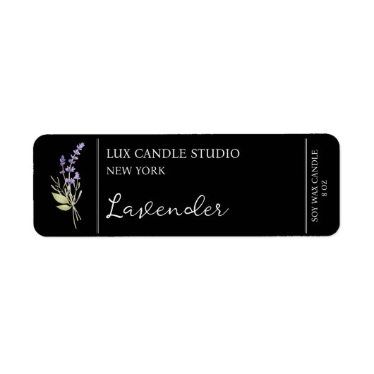 Étiquette de bougie Lavender (Devant)