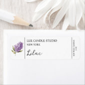 Étiquette de bougie Lilac (En situation)