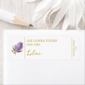 Étiquette de bougie Lilac (En situation)