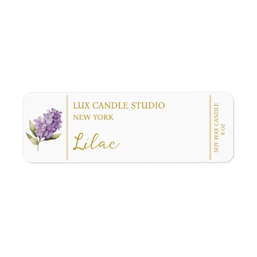 Étiquette de bougie Lilac (Devant)