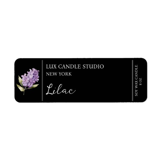 Étiquette de bougie Lilac (Devant)